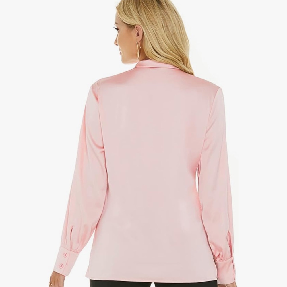 Amazon Essentials Women's Blouse in Blush with Bow Detail - Picture 6 of 14